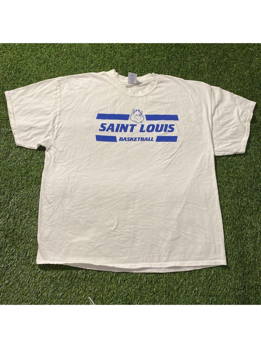 Vintage Y2K STL Saint Louis University Billikens white basketball tee